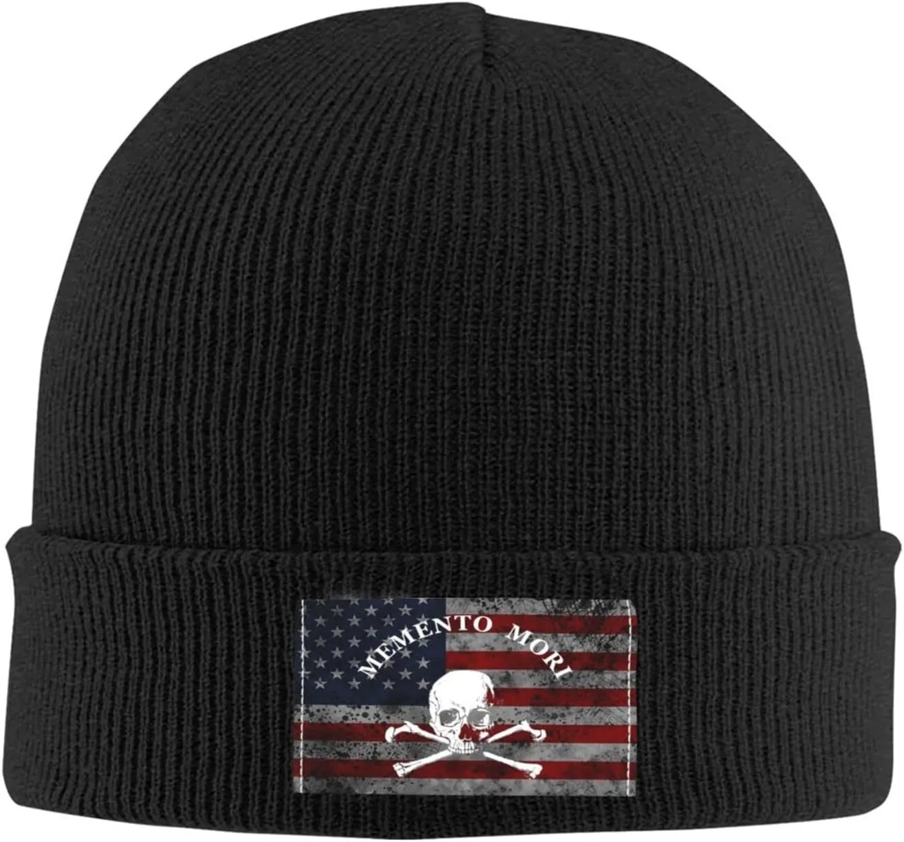 Memento Mori Skull Unisex Four Seasons Knitted Hat Winter Warm Hats Hats for Men Women One Size Black