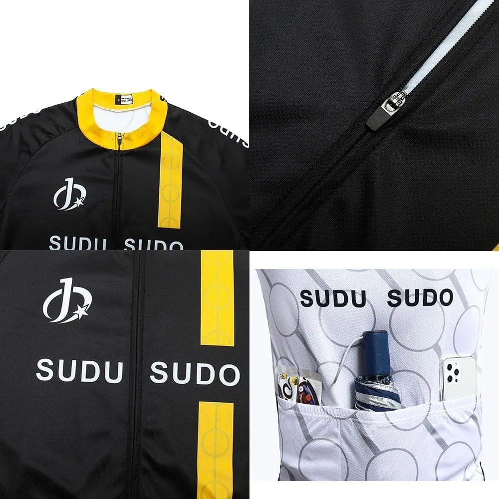 Men's Cycling Jersey Set Road Bike Shirts Short Sleeve Breathable Cycling Clothing Bib Shorts with 20D Gel Padded
