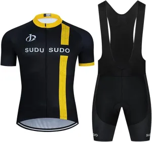 Men's Cycling Jersey Set Road Bike Shirts Short Sleeve Breathable Cycling Clothing Bib Shorts with 20D Gel Padded