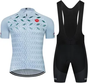Men's Cycling Jersey Set Road Bike Shirts Short Sleeve Breathable Cycling Clothing Bib Shorts with 20D Gel Padded