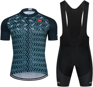 Men's Cycling Jersey Set Road Bike Shirts Short Sleeve Breathable Cycling Clothing Bib Shorts with 20D Gel Padded