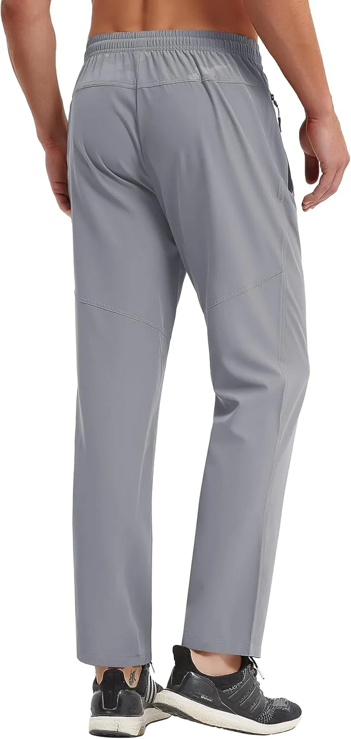 Men's Hiking Pants Lightweight Quick-Drying Waterproof Athletic Joggers Pants with Pockets Walkout Sweatpants