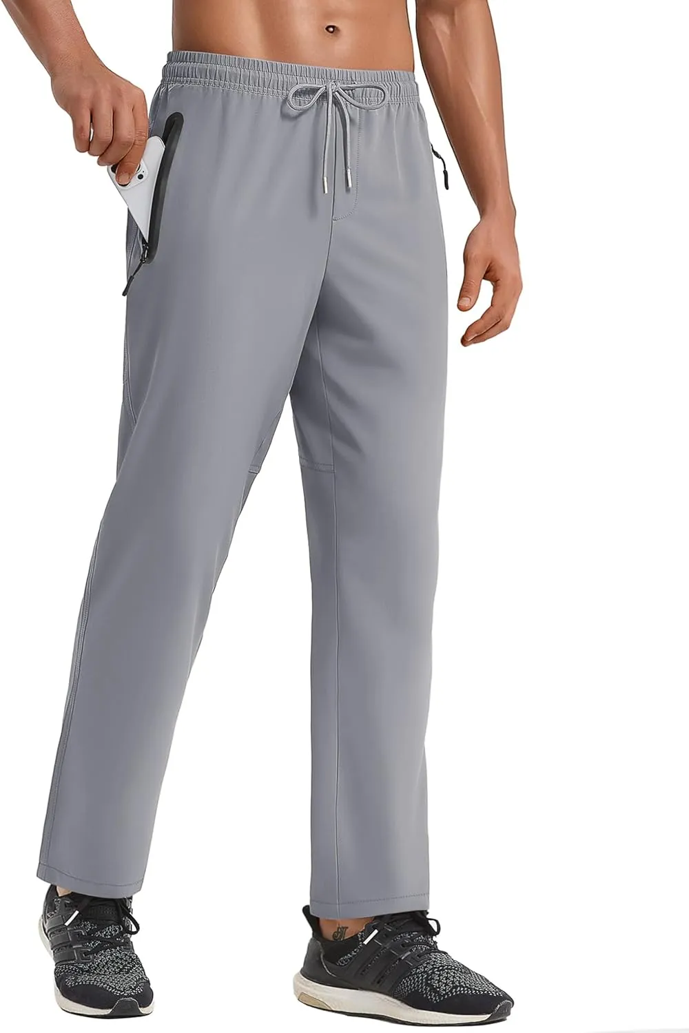 Men's Hiking Pants Lightweight Quick-Drying Waterproof Athletic Joggers Pants with Pockets Walkout Sweatpants