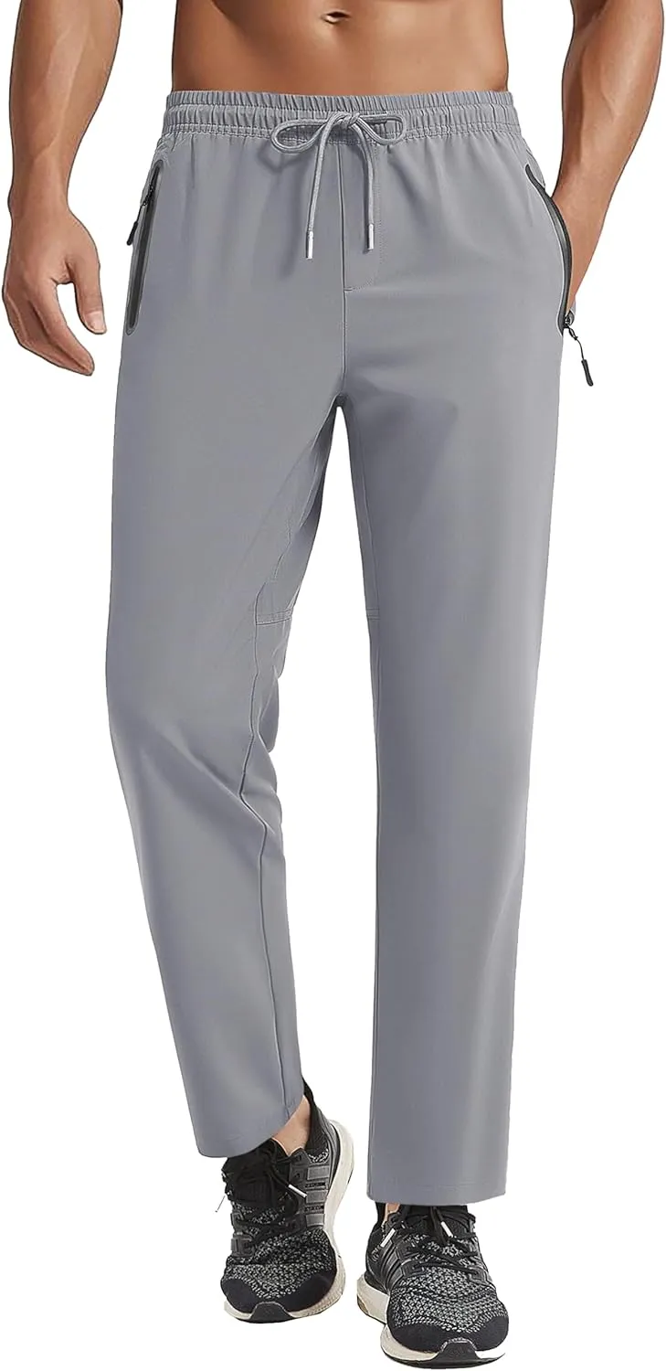 Men's Hiking Pants Lightweight Quick-Drying Waterproof Athletic Joggers Pants with Pockets Walkout Sweatpants