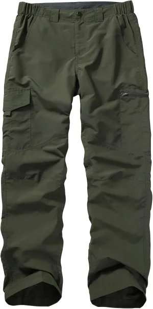 Mens Hiking Pants Quick Dry UPF 50 Travel Fishing Safari Cargo Pants Boy Scout Pants