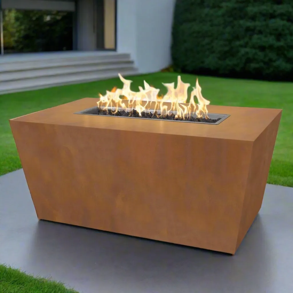 Mesa Rectangle Fire Pit - Corten Steel