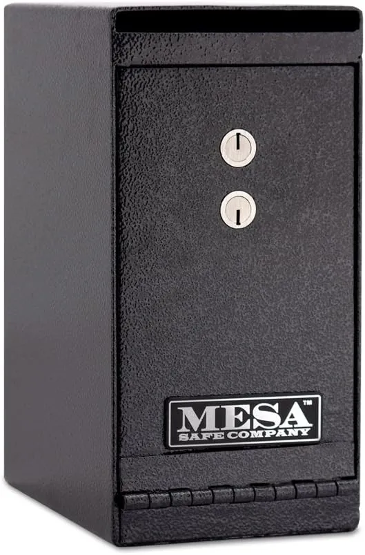 Mesa Safe Company Model MUC1K Undercounter Depository Safe with Dual Key Lock, Dark Gray