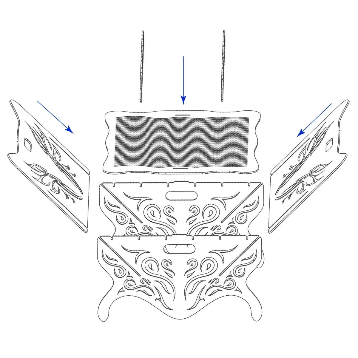 Mighty Collapsible Fire Pit DXF for CNC | Eagle Attack Design