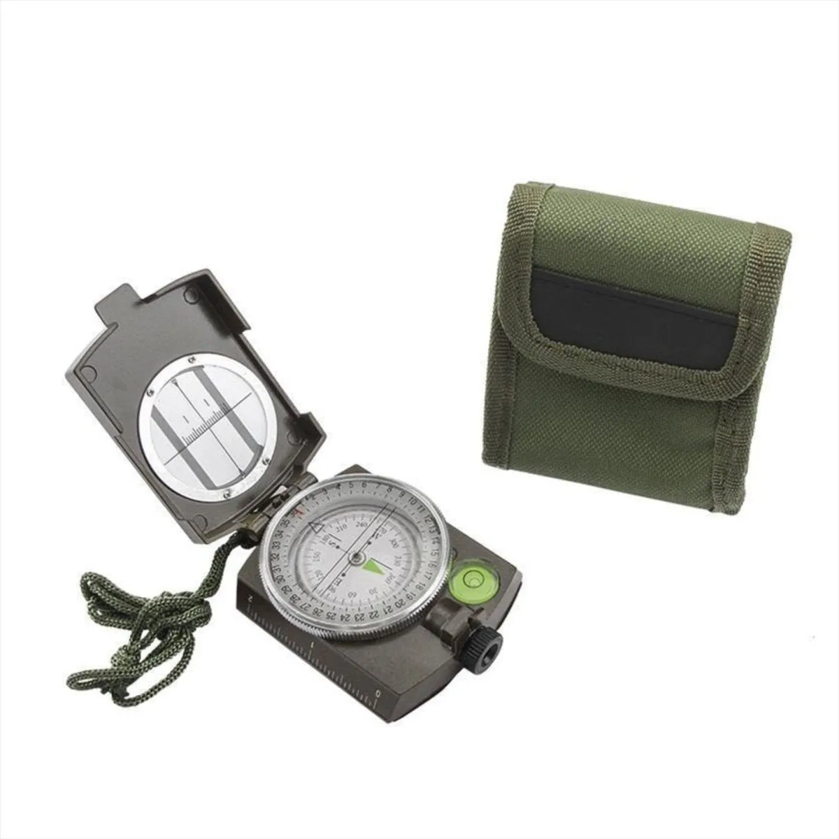 MIL-TEC Army Compass Metal Casting Viewfinder Included Case Navigation Olive