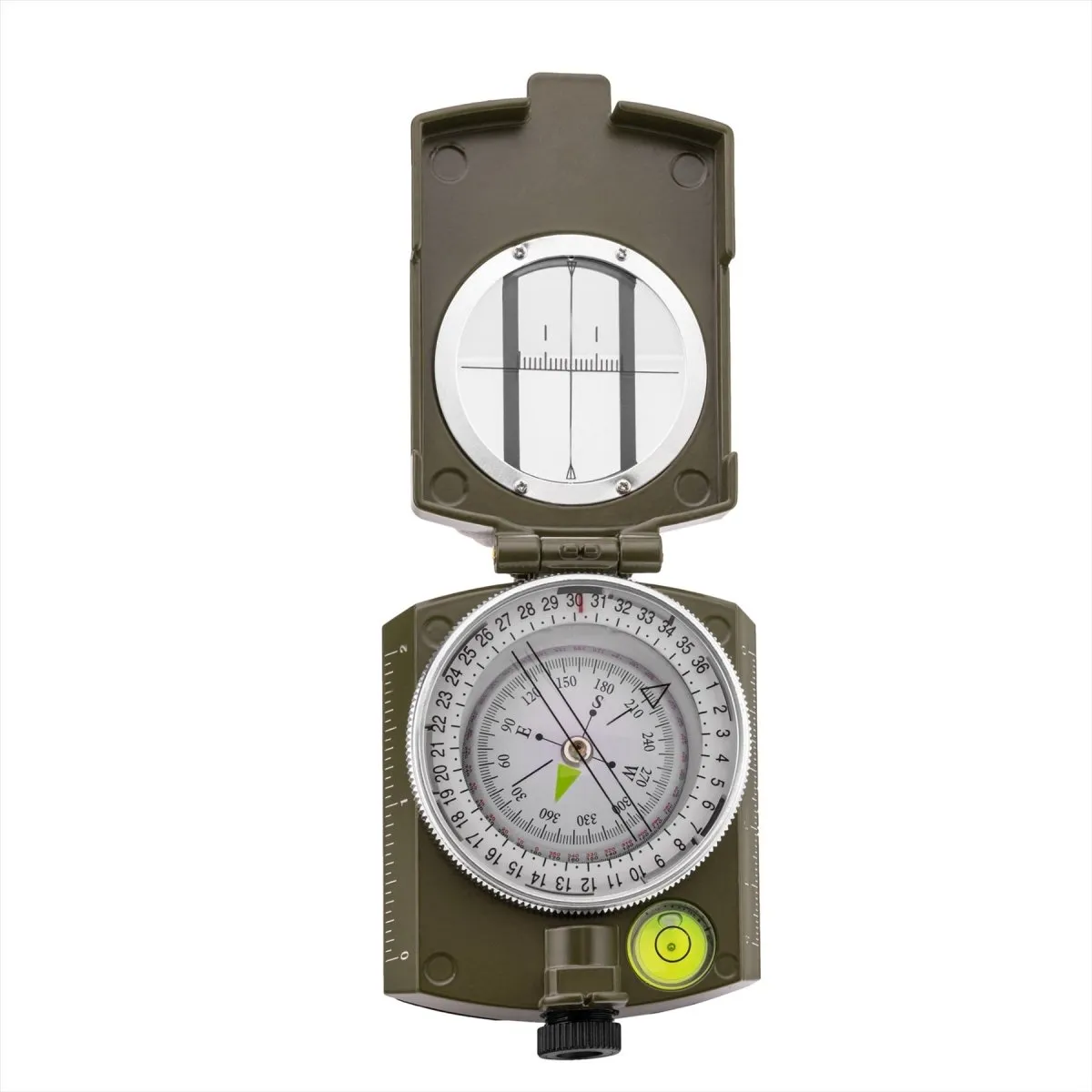 MIL-TEC Army Compass Metal Casting Viewfinder Included Case Navigation Olive