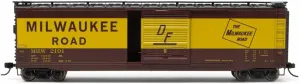 Milwaukee Road Box Car with Sliding Door Running Number 2101 HO Scale Train Rolling Stock HR6584A