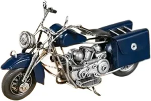 Mini Simulation Motorcycle Toys for Antique Metal Motorcycle European Ornaments Living Room Furniture Wine Cabinet Decorations Creative Crafts Adult for Boys(Blue)