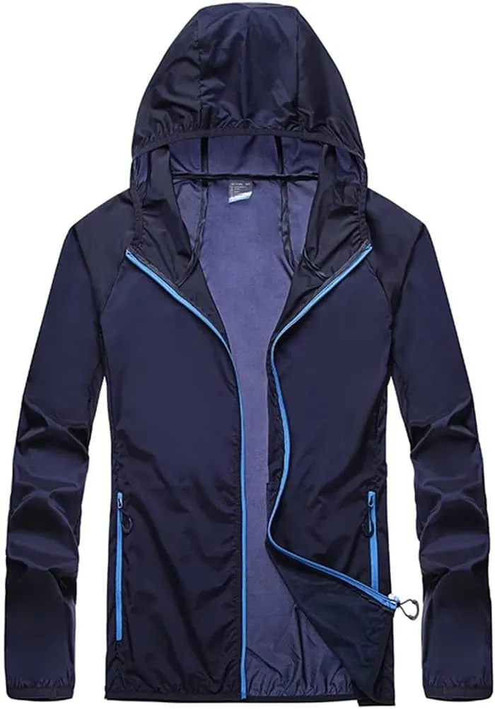 Mnjyihy Men Women Quick Dry Skin Jackets Waterproof Anti-UV Coats Couple Outdoor Camping Hiking Jacket