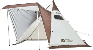 MOBI GARDEN All Season Camping Pyramid Tent for 2~3 Person, 10.5ˊx11.8ˊx7.5ˊ FamilyTent for Travel, Glamping Tent with Porch, Durable Weatherproof