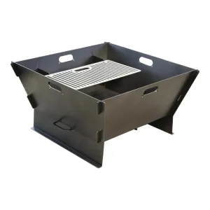 Modern Blaze Collapsible 30-Inch Wood Burning Fire Pit - Optional Grill