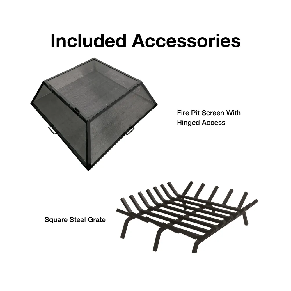 Modern Blaze Square Steel Fire Pit