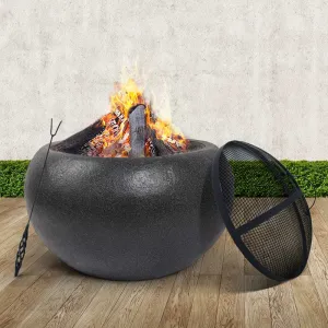 Modern Fire Pit (61cm) Cement Style with Steel Bowl
