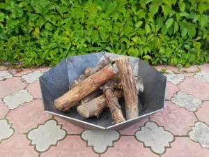 Modern Octagonal Design Wood Burning Fire Pit | Classic Custom Fabrication Wood Burning Fire Pit | Made in Canada – Model # WBFP655