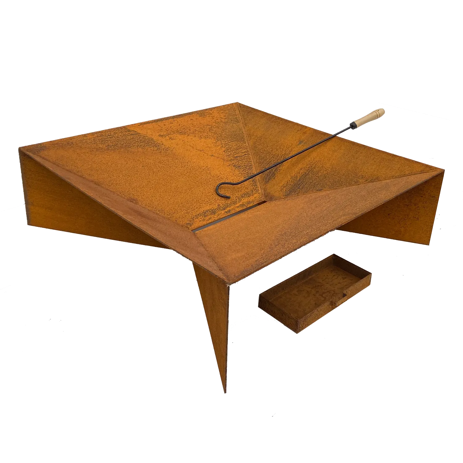 Modern Rusty Shallow Fire Pit