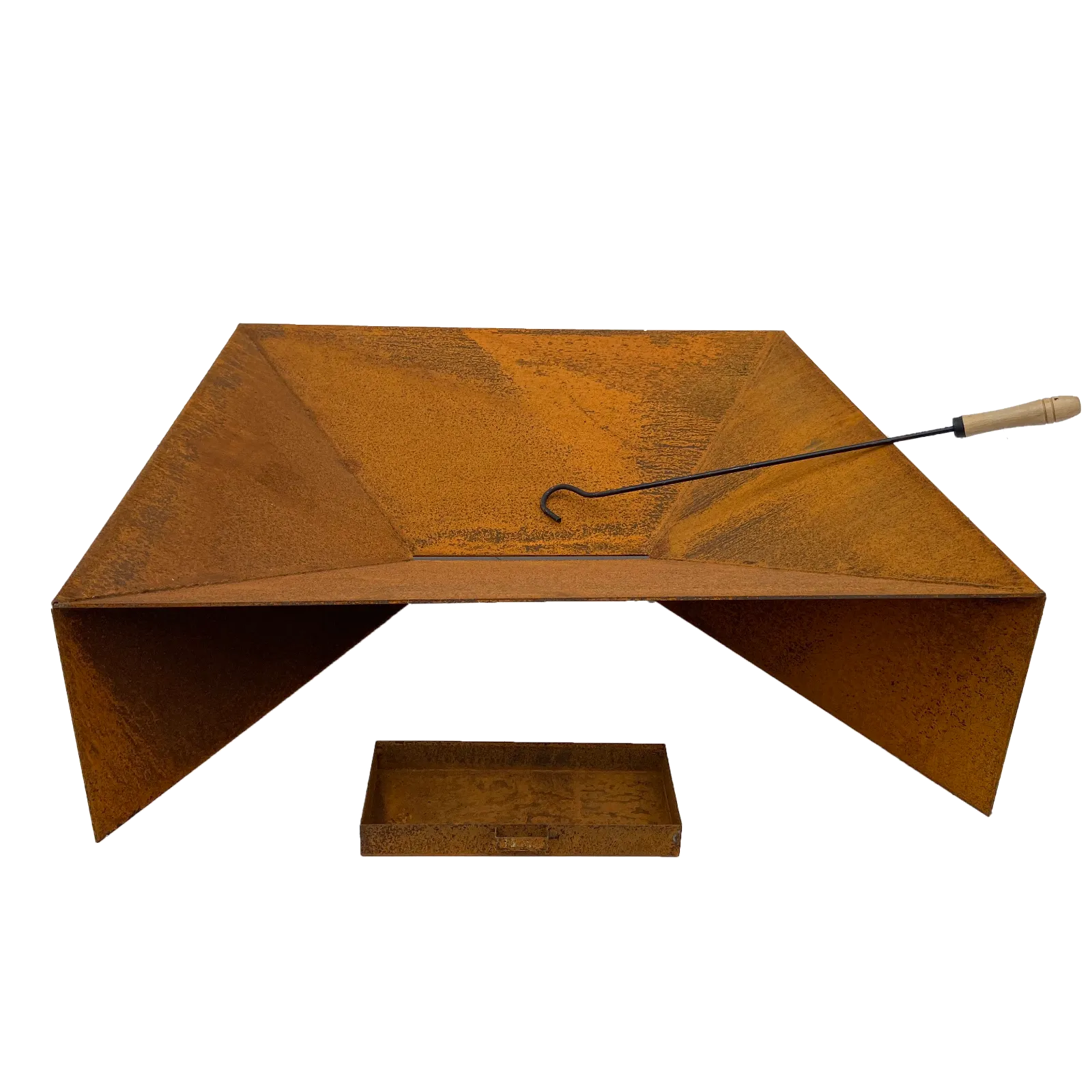 Modern Rusty Shallow Fire Pit