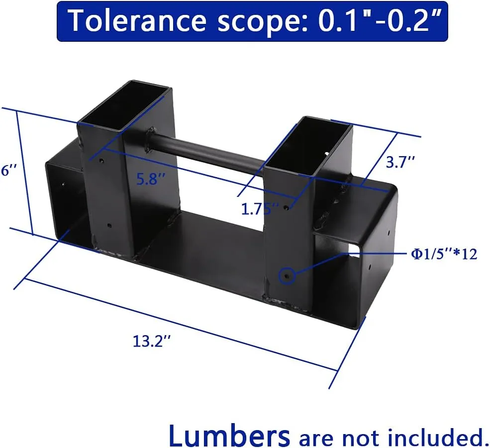 MOFEEZ Outdoor Firewood Log Storage Rack Bracket Kit,Fireplace Wood Storage Holder-Adjustable to Any Length
