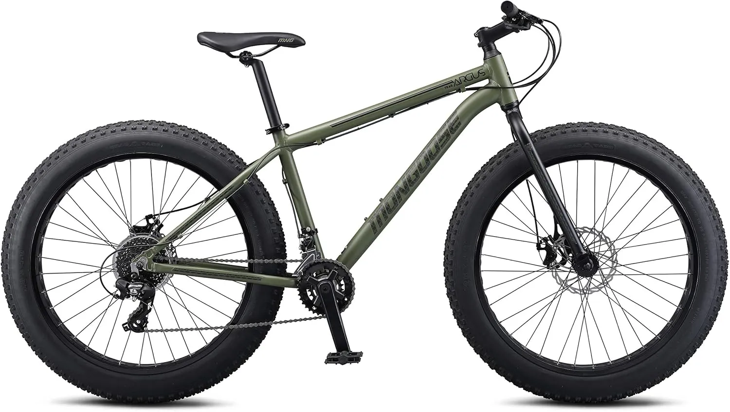 Mongoose Argus ST & Trail Fat Tire Mountain Bike for Adult Youth Men Women, 20 to 26-Inch Wheels, Mechanical Disc Brakes, Steel or Aluminum Frame and 7 or 16-Speed Options