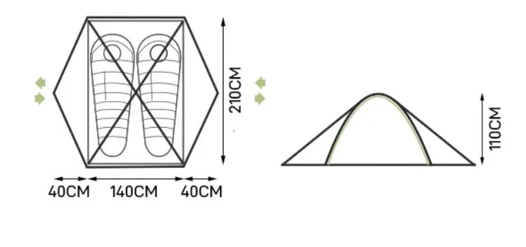 Moonta 1-2 Persons Tent (Orange)