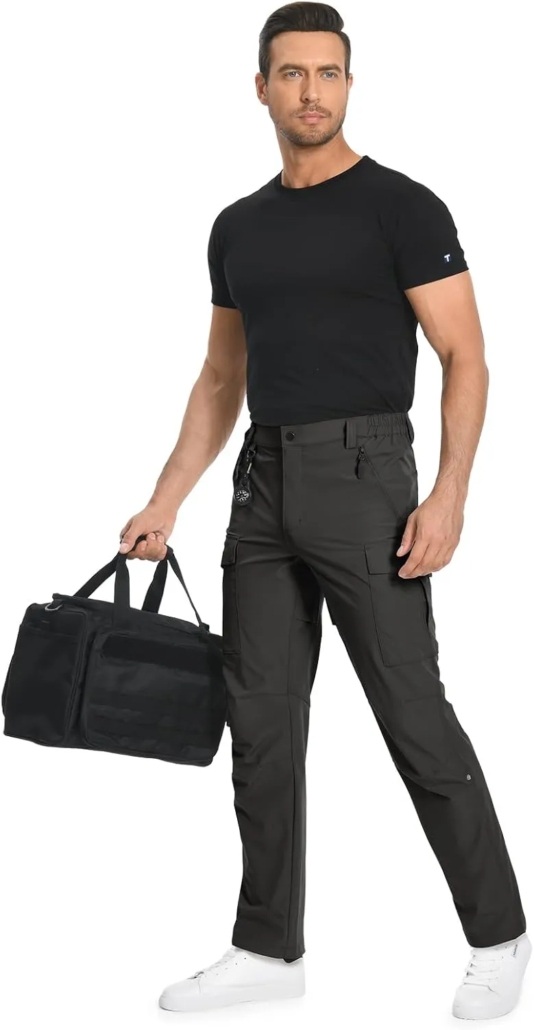 Moosehill Men's Hiking Cargo Pants Lightweight Water-Resistant Quick Dry for Tactical Work Fishing Golf Travel Outdoor Casual