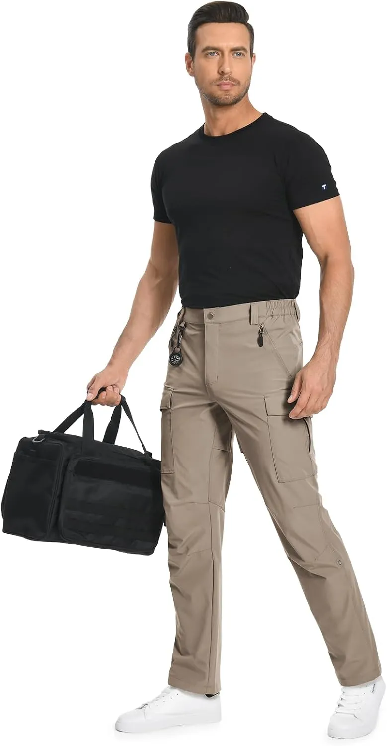 Moosehill Men's Hiking Cargo Pants Lightweight Water-Resistant Quick Dry for Tactical Work Fishing Golf Travel Outdoor Casual