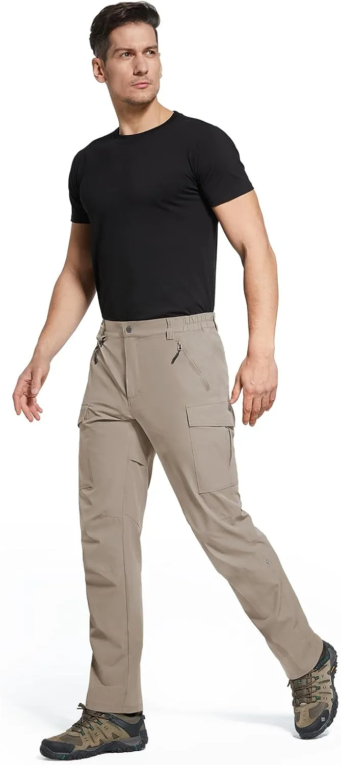 Moosehill Men's Hiking Cargo Pants Lightweight Water-Resistant Quick Dry for Tactical Work Fishing Golf Travel Outdoor Casual