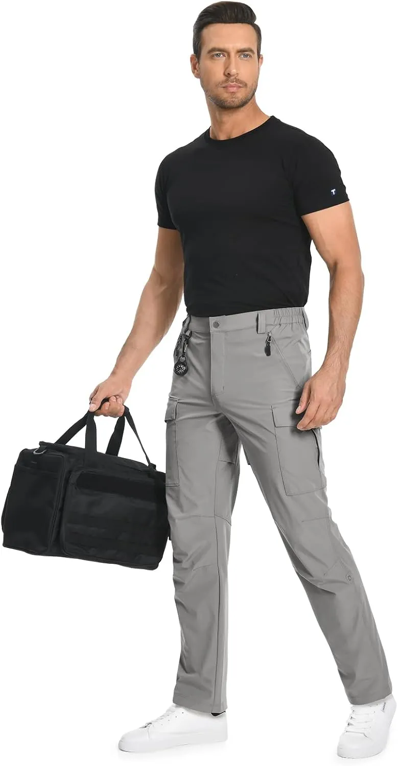 Moosehill Men's Hiking Cargo Pants Lightweight Water-Resistant Quick Dry for Tactical Work Fishing Golf Travel Outdoor Casual