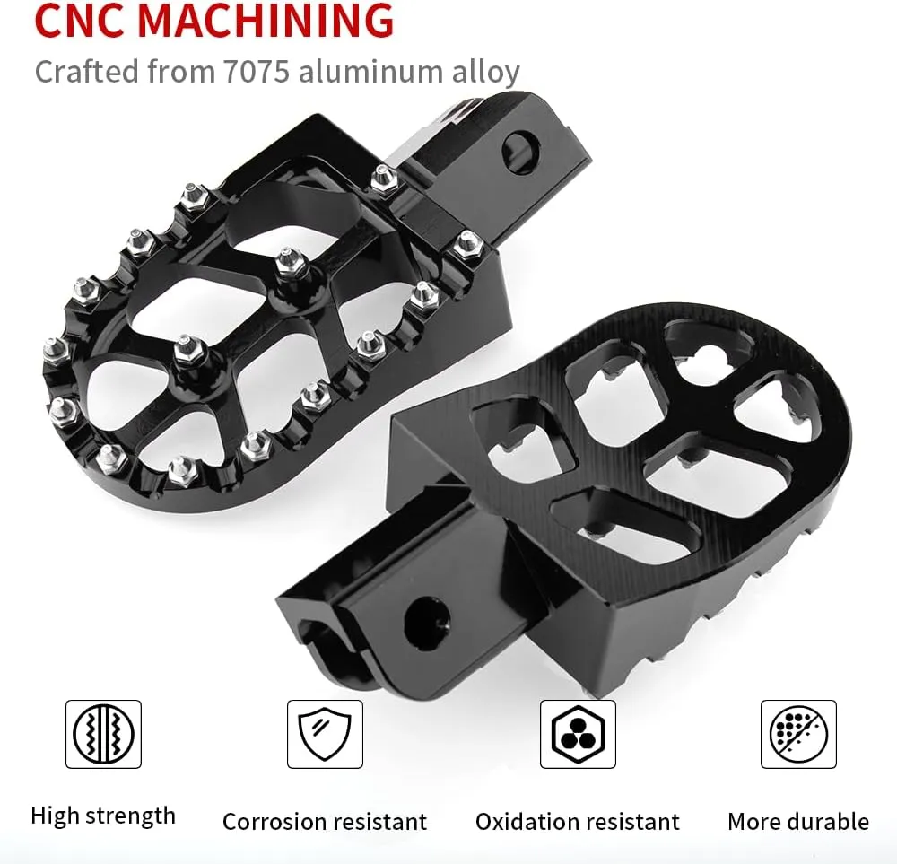 Motorcycle CNC Aluminum Foot Pegs Rests Footpegs for CRF50 CRF70 CRF110 XR50 XR70 XR110 CRF XR 50 70 110 M2R SDG DHZ KAYO Dirt Bike Pit Bike (Black, CRF50 70 110 XR50 70 110 TaoTao)