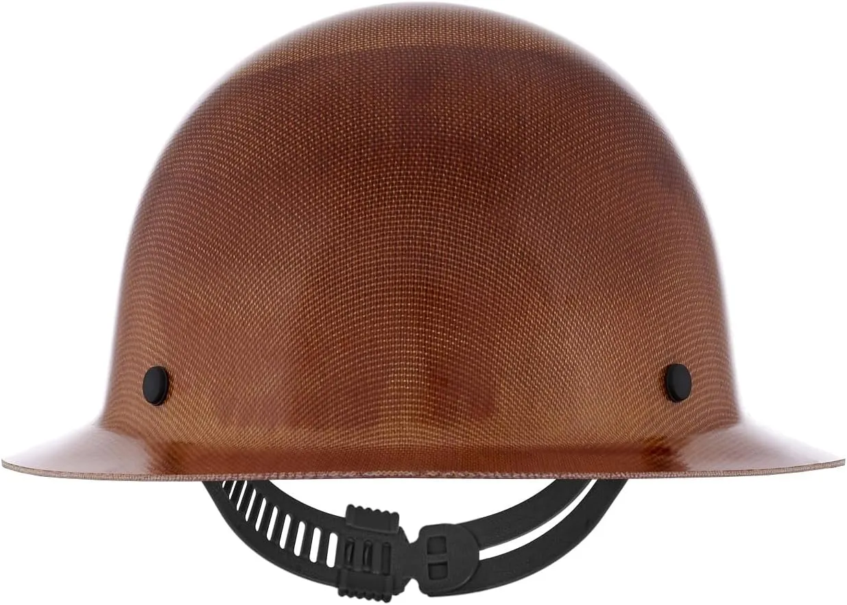 MSA Skullgard Full-Brim Hard Hat with Suspension - Non-Slotted Cap, Made of Phenolic Resin, Radiant Heat Loads up to 350F, Standard Size Hard Hat | Staz-On Pinlock Suspension