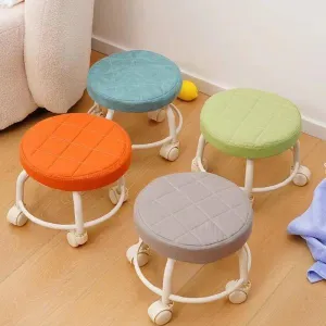 Multifunctional Rolling Round Stool, Universal Mini Stool For Kids, Household Small Sofa Stool