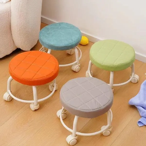 Multifunctional Rolling Round Stool, Universal Mini Stool For Kids, Household Small Sofa Stool