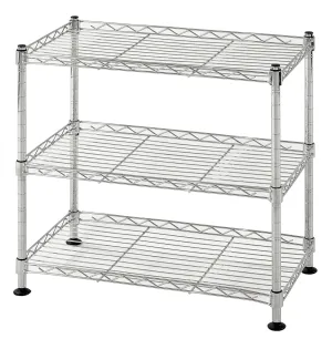 Muscle Rack WS181018-C Steel Adjustable Wire Shelving, 3 Shelves, Chrome, 18" Height, 18" Width, 264 lb. Load Capacity