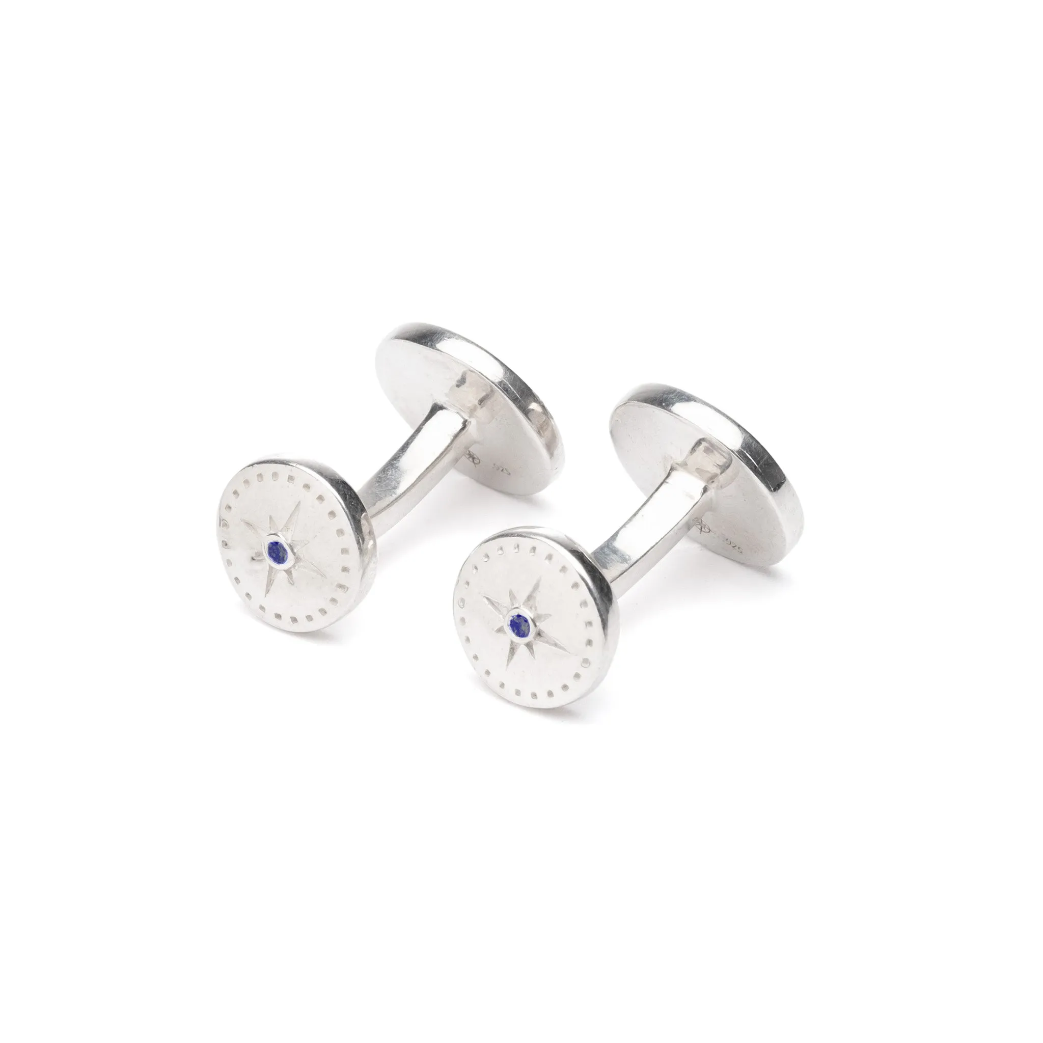 Nantucket Compass Sapphire Cuff Links