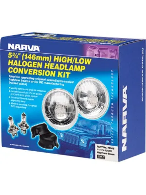 Narva 5 3/4 Halogen Headlamp H4 Conversion Kit with Raised Glass and Park Lamp Globe