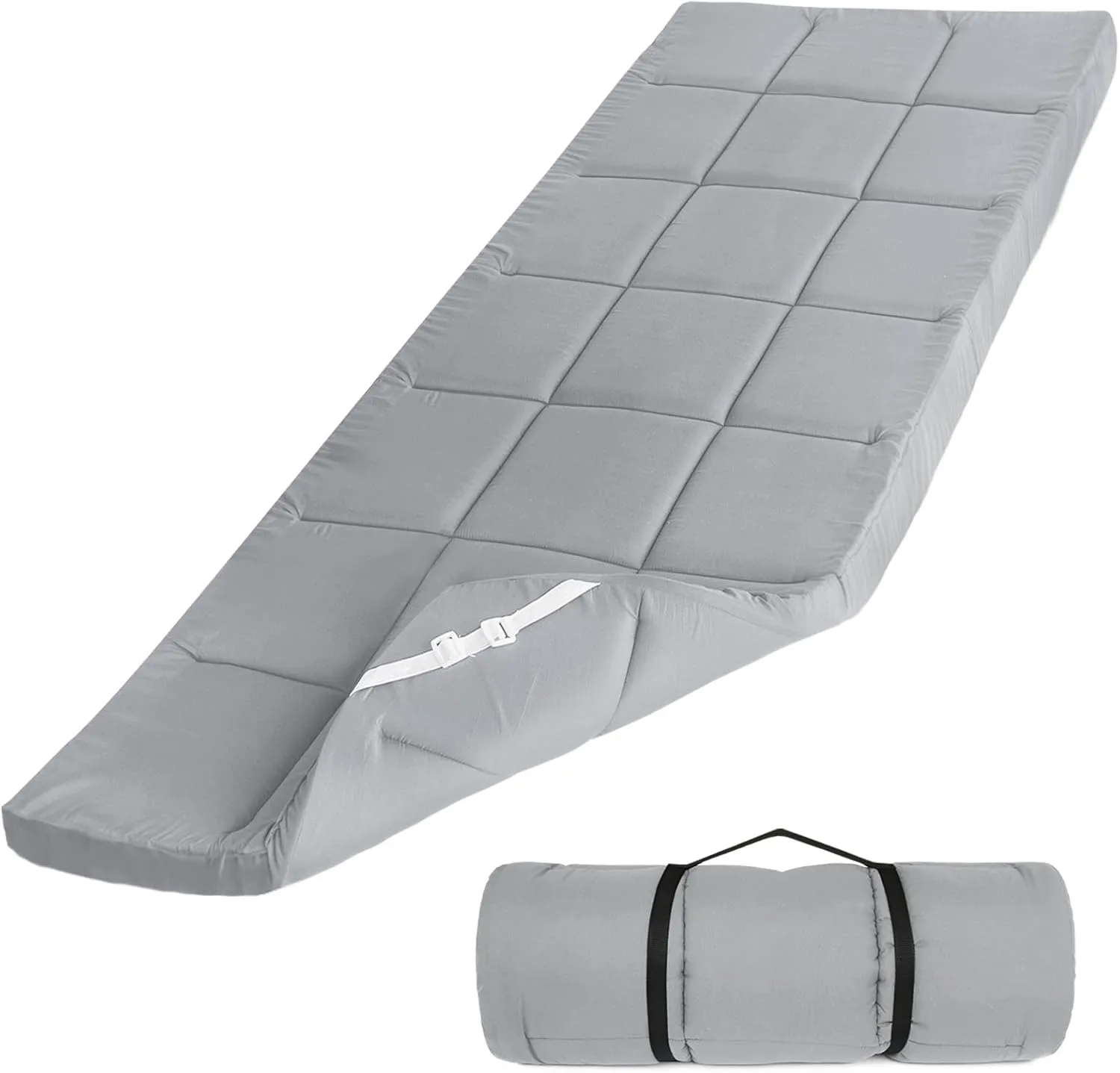 Navy Cot Mattress Topper - Quilted Pads for Camping, 75"x30" for Camp Cot/Rv Bunk/Narrow Twin Beds