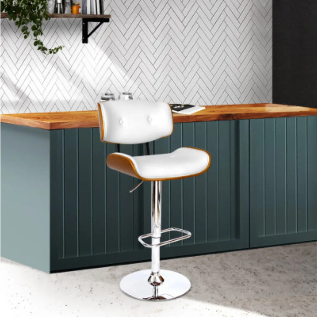 Nemea Wooden PU Leather Bar Stool