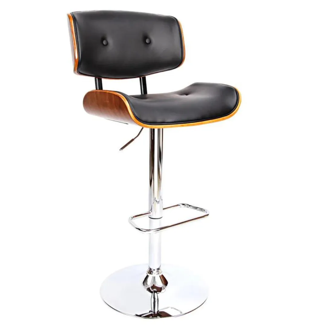 Nemea Wooden PU Leather Bar Stool