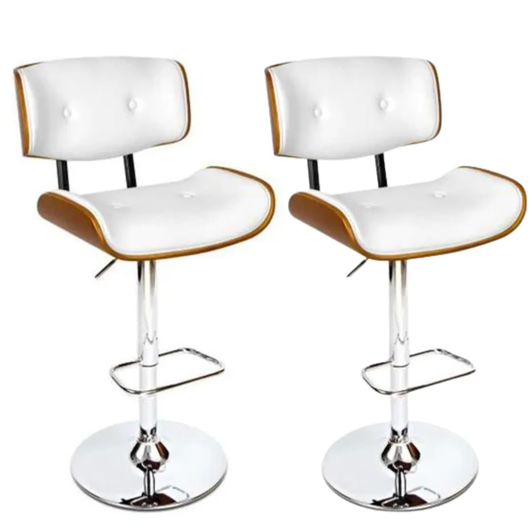 Nemea Wooden PU Leather Bar Stool