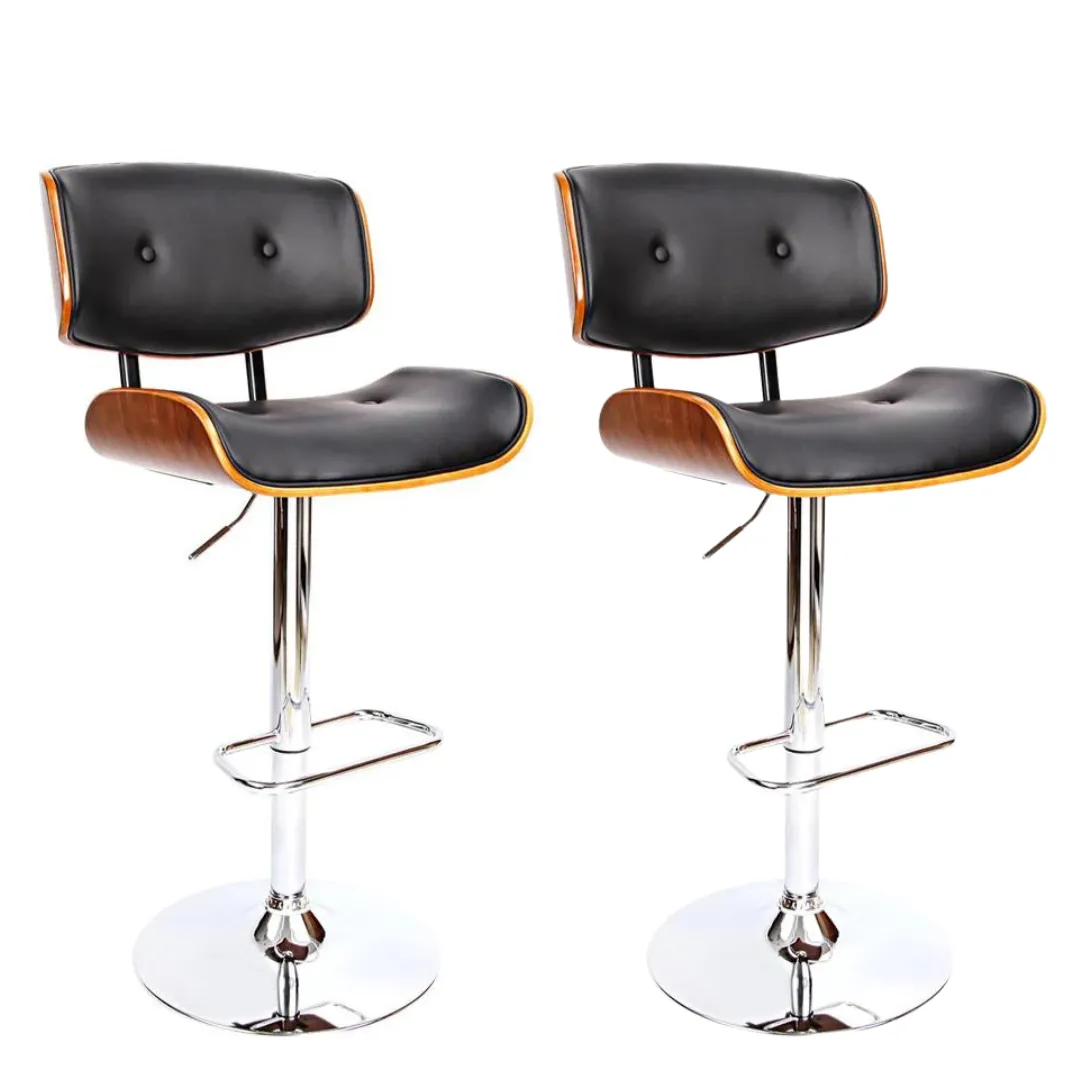 Nemea Wooden PU Leather Bar Stool