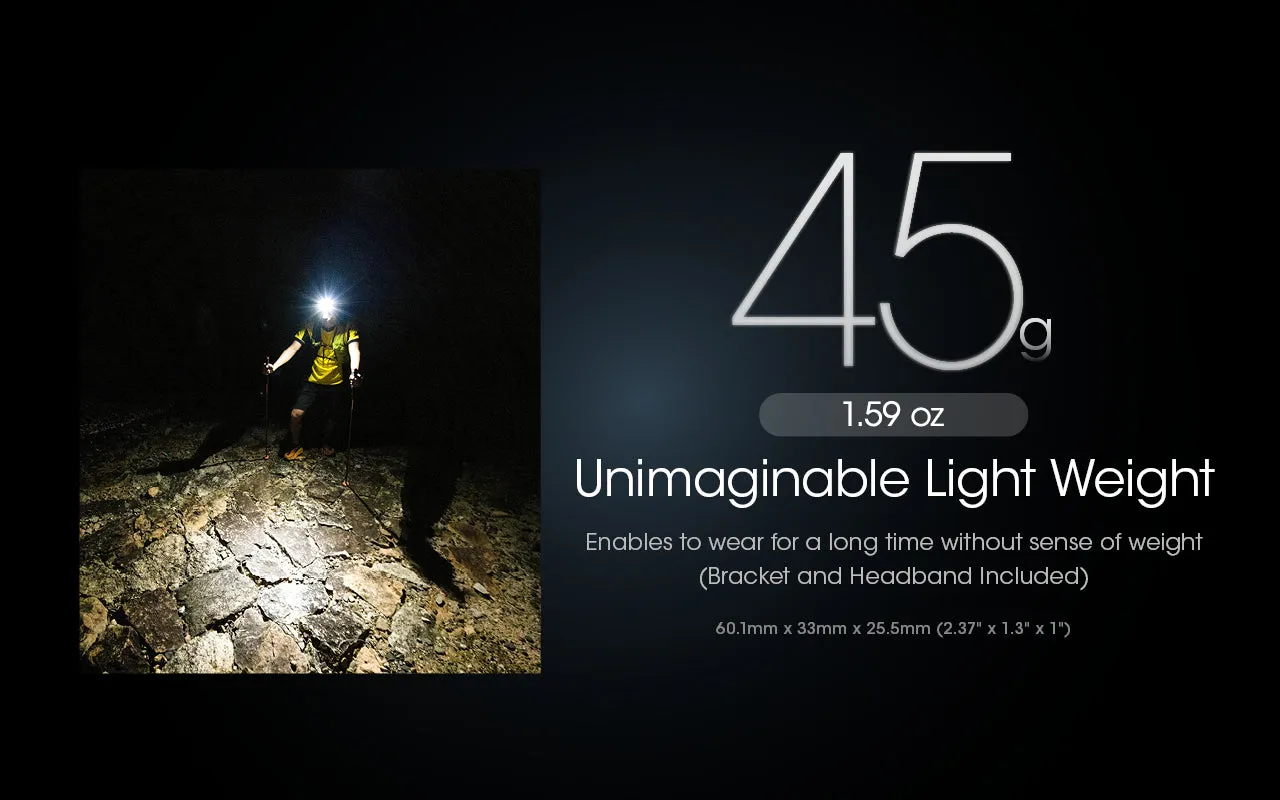 Nitecore NU25 UL 400 Lumens Ultralight Rechargeable Headlamp (Black)