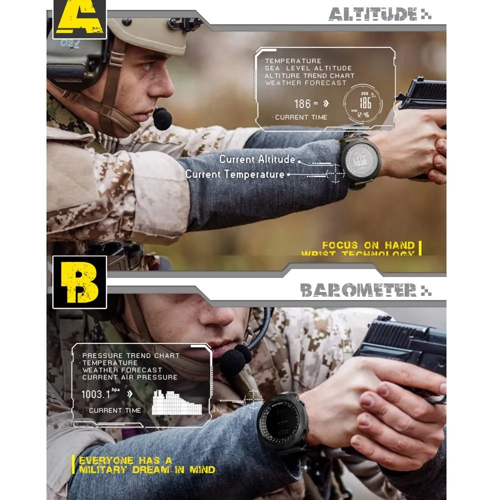 NORTH EDGE Men&#39;s sport Digital watch Hours Running Swimming Military Army watches Altimeter Barometer Compass waterproof 50m