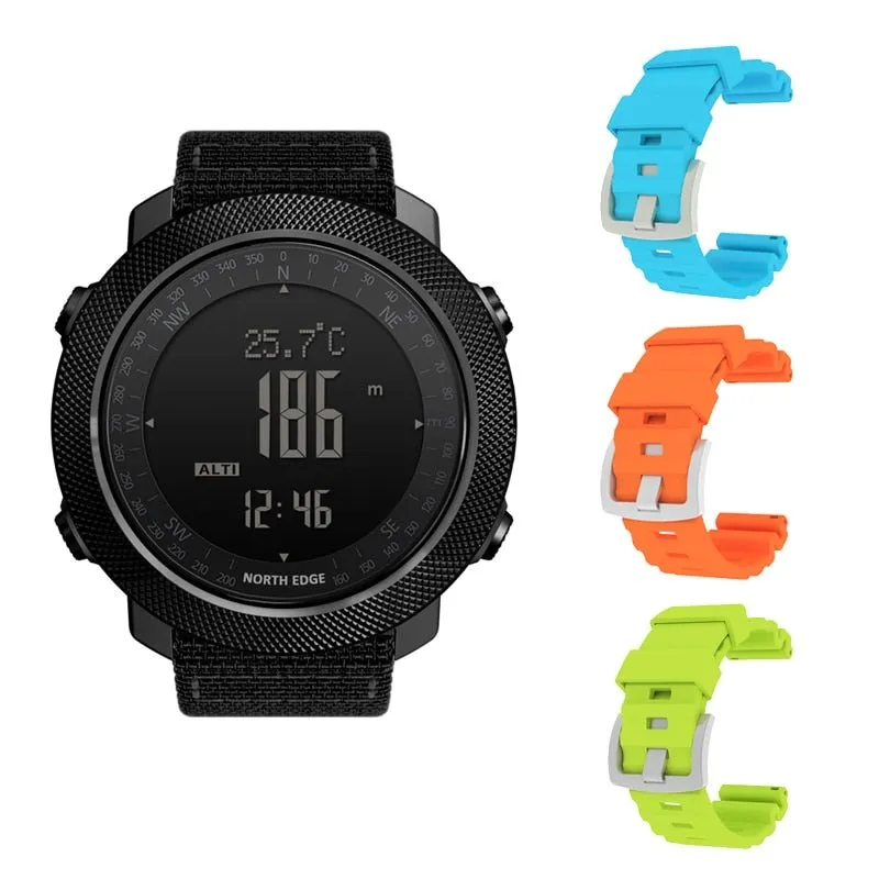 NORTH EDGE Men&#39;s sport Digital watch Hours Running Swimming Military Army watches Altimeter Barometer Compass waterproof 50m