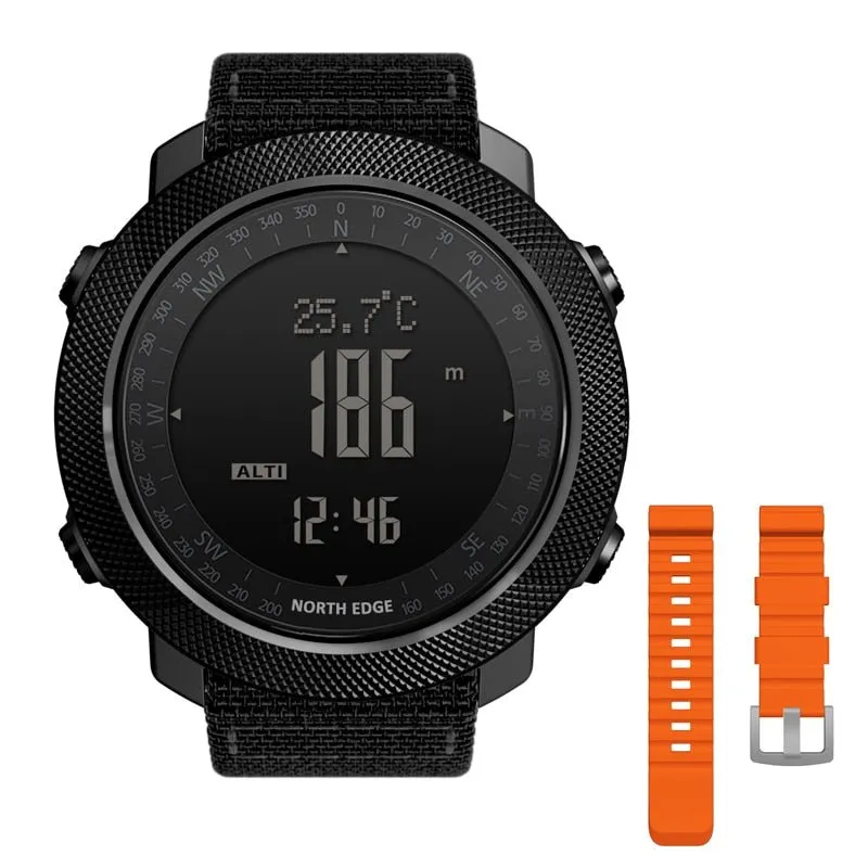 NORTH EDGE Men&#39;s sport Digital watch Hours Running Swimming Military Army watches Altimeter Barometer Compass waterproof 50m