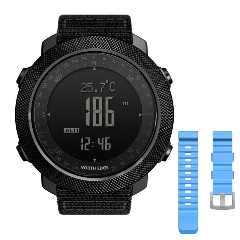 NORTH EDGE Men&#39;s sport Digital watch Hours Running Swimming Military Army watches Altimeter Barometer Compass waterproof 50m