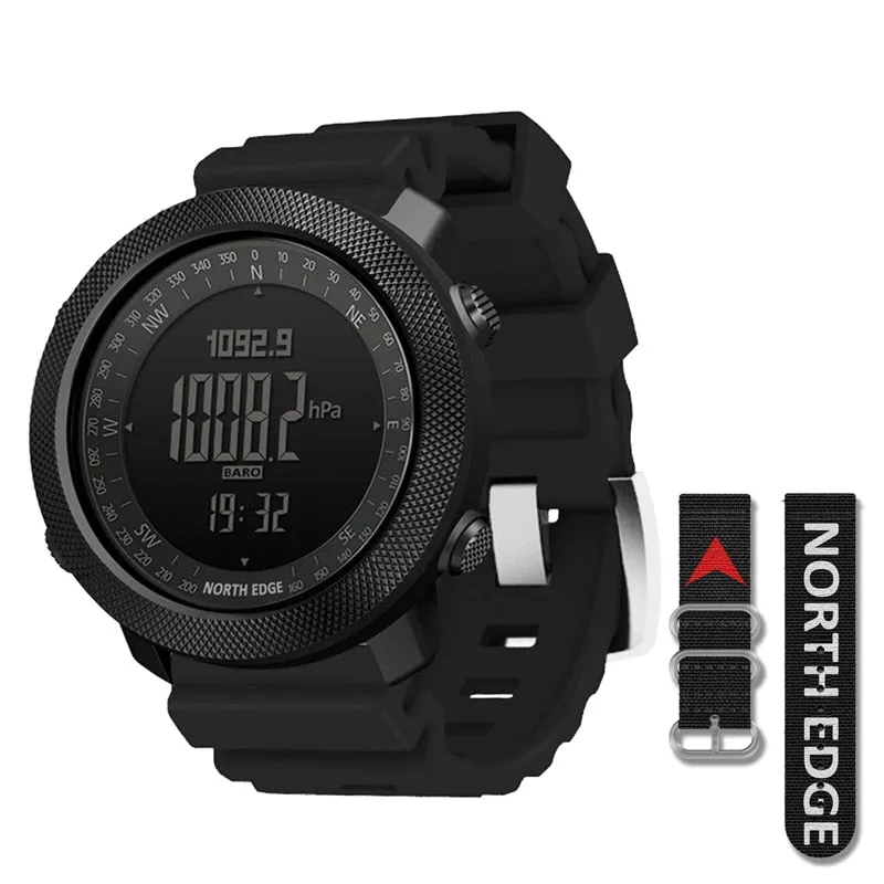 NORTH EDGE Men&#39;s sport Digital watch Hours Running Swimming Military Army watches Altimeter Barometer Compass waterproof 50m