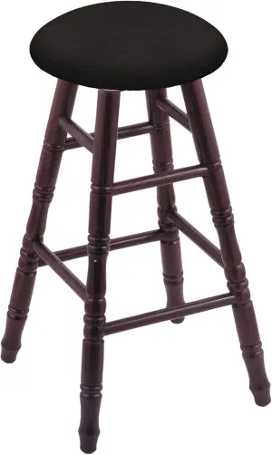 Oak Counter Stool in Dark Cherry Finish with Canter Espresso Seat